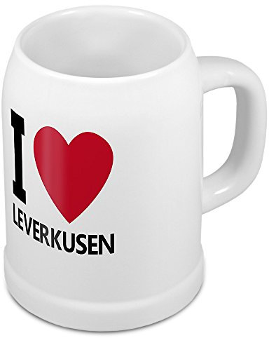 digital print Bierkrug mit Stadtnamen Leverkusen - Design stilvollem I Love Leverkusen - Städte-Tasse, Becher, Maßkrug