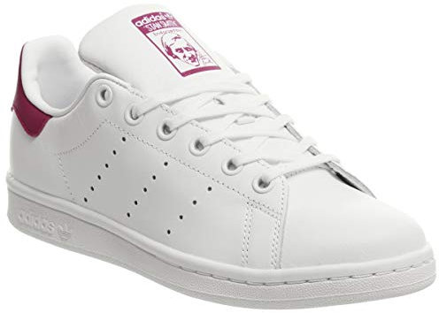 adidas Stan Smith J, Sneaker Unisex - Bambini e ragazzi, White Footwear White Footwear White Bold Pink, 35.5 EU