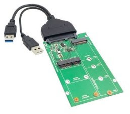 Chenyang CY USB 3.0 à 22 broches SATA 2.5 disque dur vers 2 en 1 Combo Mini PCI-E 2 voies M.2 NGFF & mSATA SSD adaptateur convertisseur