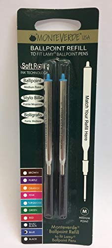 2 PACK für Lamy Kugelschreiber, Medium Point Refills von Monteverde – Blau