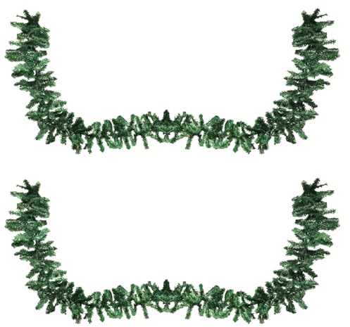 Mojawo 2er Set Tannengirlande künstlich 270 cm Weihnachtsdeko für innen und außen täuschend echt Kunststoffgirlande