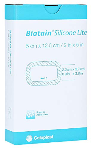 BIATAIN Silicone Lite Schaumverband 5x12,5 cm 5 Stück