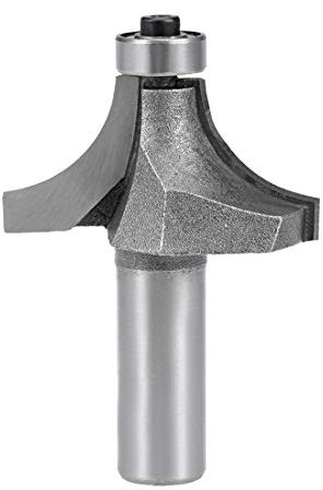 sourcing map Router Bit 1/2 Shank 1-1/4 inch Cutting Dia Round Over Corner 2 Flutes Tungsten Steel for Woodworking Milling Cutter Tool Fan-Shaped Head