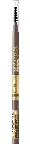 Eveline Cosmetics Micro Precise Augenbrauenstift - Wasserdicht, vegane Formel mit integriertem Bürstchen für natürlich aussehende Brauen