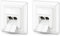 deleyCON 2x CAT6a Prise Réseau 2x RJ45 Femelle Blindé Montage Encastré 10 Gbit Ethernet Réseau Boîte LAN Câble Patch Câble Réseau Câble de Pose Blanc