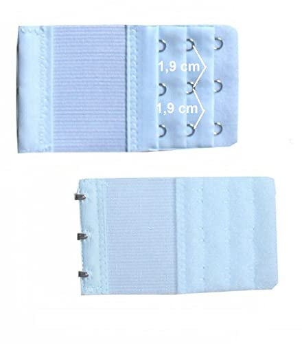 U.W. BH Verlängerung 6-13 cm Erweiterung 3 Haken 3 Reihen Verschluss Gummi (Hellblau)