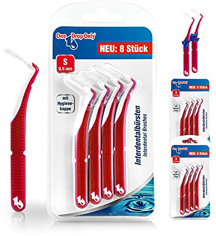 One Drop Only® - 3 x 8er Set Interdentalbürsten 0,5mm (Größe S) + 2 Zahnzwischenraumbürsten ON TOP/Interdentalbürste für gründliche Zwischenzahnreinigung/Bessere Mundhygiene durch Dentalbürsten