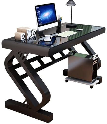 YUESFZ Schreibtische Workstations Computertisch Weis Home Desktop-Computer Schreibtisch, Schreibtisch Aus Gehärtetem Glas, Einfache Schlafzimmer PC Schreibtisch Spiele