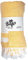 Solife Beach Towel (Gelb) - gestreiftes Strand Handtuch aus nachhaltiger Baumwolle, 170x100cm, mit aufblasbarem Kopfkissen