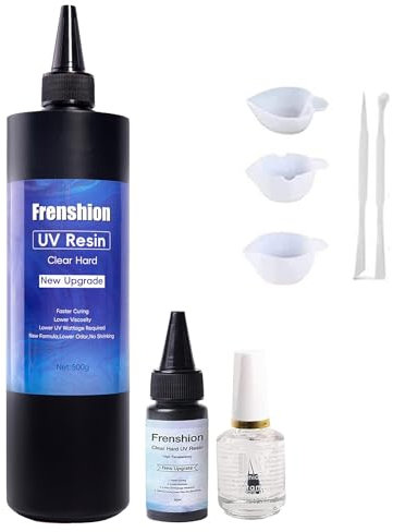 500G UV-Harz, Upgrade-Formel Niedrige Viskosität Hart Schnellere Heilung mit Super Crystal Clear Harz Kit für Schmuckherstellung