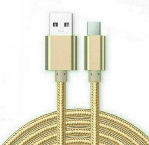 USB C Fast Charging Cable for Samsung Galaxy S8, S9, S10, S20 Plus, A51, A11, A22, Note 8 9 10, P10 P9 Mobile Cable (2 Meter, Gold)
