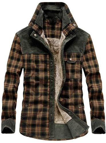 Chemise Femme A Carreaux,Chemise Thermique pour Hommes Chemise Verte Chemise Chaude Sherpa Polaire Chemise À Carreaux Chemise en Flanelle Hiver Bûcheron Chemise De Travail pour Hommes Sweat À Man