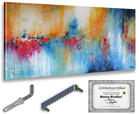 Monica Mirafiori I 100% HANDGEMALT I Gemälde Fantastisch 140x70cm | Gemälde Handgemalt | Acrylgemälde | Sehr Großes Acrylbild I Moderne Kunst I Kunstbilder