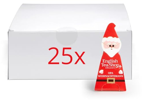 ETS - Weihnachtsgeselle Opa Weihnachtsmann 25 x Apfel Zimt Früchtetee koffeinfrei Teegeschenk zum Wichteln für Adventskalender und Deko