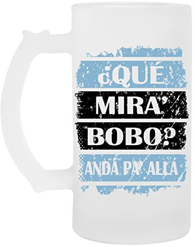 Colorful Que Mira Bobo Vidrio Cerveza Taza Glass Beer Mug Cup