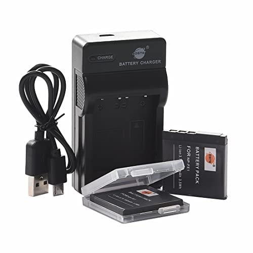 DSTE NP-FE1 Li-ion Battery (2-Pack) and Micro USB Charger Compatible for Sony DSC-T7 DSC-T7/b DSC-T7/S DSC-P2 DSC-P3 DSC-P5 DSC-P9 DSC-P7 DSC-P10 Camera