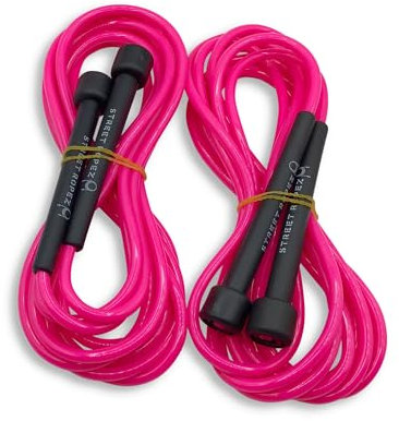 Royalty Double Dutch Jump Ropes (Set of 2) Pink, Perfect Length 14 Feet, Tangle-Free, Heavy Weight No Need for Doubling, For Beginning and Advanced Jumpers +Free Storage Bag