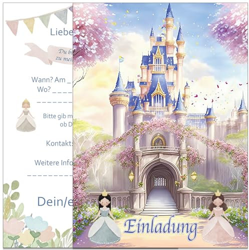 Pusteblume Grusskarten Einladungskarten Kindergeburtstag: 20 Prinzessinnen Geburtstagseinladungen Einladungen Geburtstag Kinder Mädchen (Mit Umschlägen)