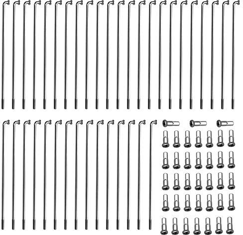 SVUPUE 282 mm Fahrrad Speichen, 38 Stück Mountainbike Spoke mit Speichen Nippel, Silber