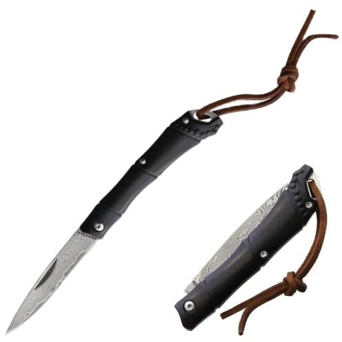 Mr. Blade Komoran Damast Bambus Zweihandmesser mit Griff aus imprägniertem Pakkaholz