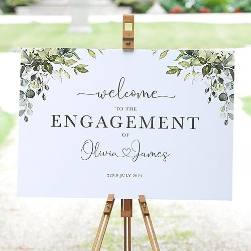 Engagement Welcome Sign Poster or Canvas Fully Personalised. Any Text. Anniversary, Wedding, Party