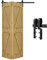 QINAIXQM 2.5FT/76CM Bifolding Binario per Porta Scorrevole Kit ferramenta per porte scorrevoli unidirezionali Nero e Rustico Porta Scorrevole Kit Adatto per aperture porte 50-70 cm