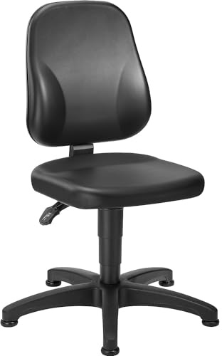 eurokraft Basic | Arbeitsdrehstuhl | Kunstleder, mit Bodengleitern, 440 - 620 mm