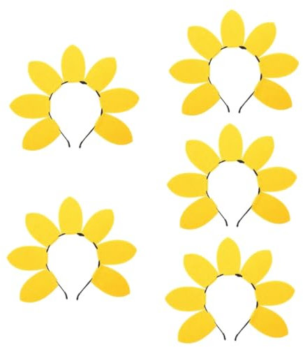 ifundom 5st Sonnenblumen-stirnband Boho-stirnband Sonnenblumen Kopfschmuck Für Kinder Sonnenblumenkrone Stylischer Haarreif Halo-haar-accessoires Boho-haargummis Frau Vlies Cosplay Zubehör