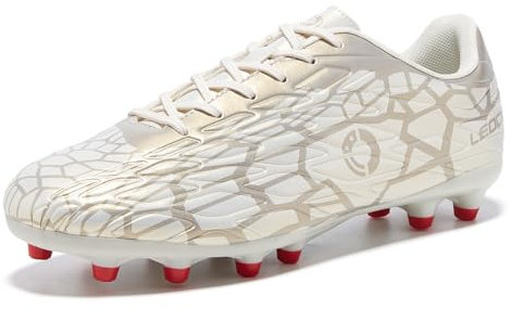 LEOCI Mens Football Boots Trainers Womens Rugby Shoes Artificial Firm Ground Outdoor Comfort Soccer Cleats