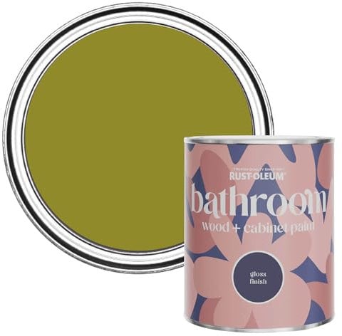 Rust-Oleum Green Moisture Resistant Bathroom Wood and Cabinet Paint in Gloss Finish - Pickled Olive 750ml