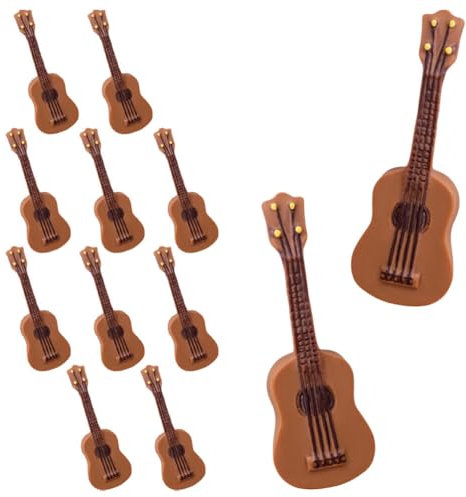 PRETYZOOM 10 Stücke Mini Gitarre Harz Miniatur Gitarre Musical Instrument Für Puppenhaus Vintage Design