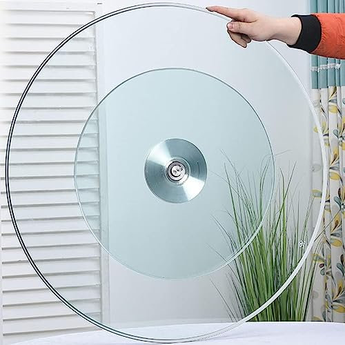 Tocadiscos Lazy Susan de vidrio para mesa de comedor, bandeja giratoria redonda de 70 cm con rodamiento de aleación de aluminio, plato grande silencioso para cocina, giro suave, soporte giratorio de