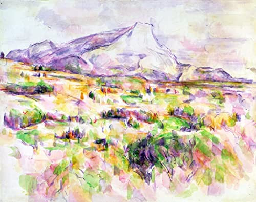 PSVDCTOO Vintage Wanddeko Bilder Bilder Wandgemälde Mont sainte-victoire aus les lauves von paul cézanne Für Zimmer60x90cm