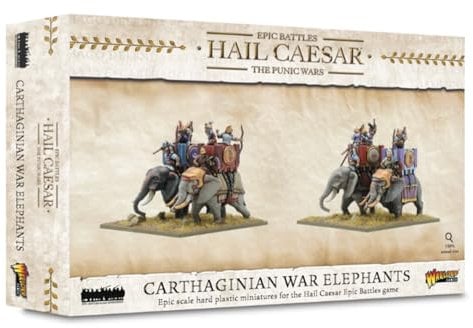 Warlord Games Karthagische Kriegselefanten – Epische Skala Kunststoff-Miniaturen für Hagel Caesar Hochdetaillierte Miniaturen der Alten Ära für Tisch-Kriegsspiele