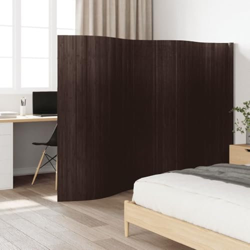 qohoio Paravent Dunkelbraun 165x400 cm Paravent Outdoor Paravent Balkon Room Divider Raumteiler Trennwand Bambus