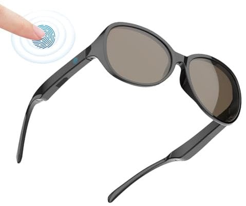 Wireless Bluetooth Sunglasses, Smart Sunglasses Bluetooth Voice Control, UV400 Polarised Sunglasses With Mic & Speakers Touch For Men & Women, IPX4 Waterproof