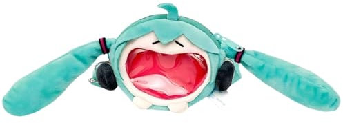 Luxetoys Miku Anime Rucksack im Cartoon-Stil Einseitige Schultertasche mit Verstellbaren Riemen und Großen Schultaschen für Schüler Reisen und Wandern (Green Mini Coin Bag)