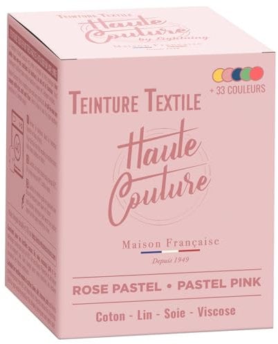 HAUTE COUTURE - Tinte para Ropa y Textil Rosa - 350g - Rosa Pastel - Tinte Textil Todo en uno - Listo Para Teñir Ropa y Tejidos