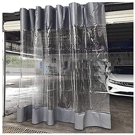 Extérieur Rideaux De Magasin Transparents, Séparation De Garage Vinyle PVC Bâche De Protection, Panneaux Latéraux pour Pergola pour Patio, Serre, Extérieur(2.7X2.2M/8.9x7.2FT)