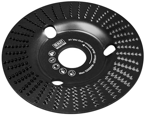 Sealey Wood Carving Disc, Bevel Shape, Ø115mm, Ø22mm Bore - WCD115B