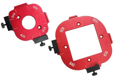 Radius Jig Router-Schablone, 4-in-1, 10-50R, Aluminiumlegierung, Abgerundete Ecken, Fräser-Bit-Schablone für die Holzbearbeitung