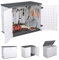 Froadp Geräteschuppen Kunststoff Gerätehaus Outdoor Schrank Wetterfest Gartenlager mit Fundament Aufbewahrungsbox von Werkzeugen, Mülleimern Mülltonnenbox,700 Liter, 132x75x100 cm，Grau und Weiß
