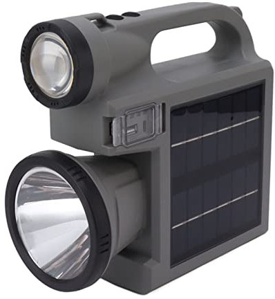 Depisuta Lampe de Poche Solaire, Projecteur à énergie Solaire étanche avec Panneau Solaire Double Face, Lampe de Poche LED Rechargeable, Lumière de Secours, 3 Modes D'éclairage et Lumière
