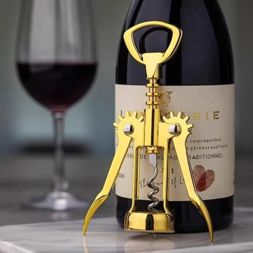 Simple Wing Type Bottle Opener, Golden Wine Bottle Opener and Beer Bottle Opener, Multi-Function Wine Bottle Opener.