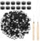 200 Pcs Hair Extensions Beads 5mm Silicone Lined Nano Rings Hairs Bead with Plier Pulling Hook Needle Bead Device Tool Kits for Professional Micro Hairs Extensions Salon Stylist(Black)