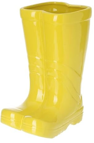 Heaven Sends Small Ceramic Yellow Wellington Boot Plant Pot – 17x15x10cm Decorative Flower Pot – Novelty Indoor & Outdoor Planter for Herbs, Succulents & Flowers