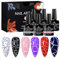 MSRUIOO 6 Farben Crackle Gel Nagellack Lila Schwarz Dunkelrot Grün Rosa Soak Off UV Led Magics Cracked Nagellack für Frauen und Mädchen