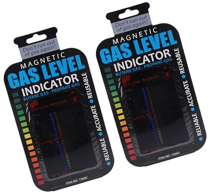 2-teiliges magnetisches Gasflaschen Messgerät, wiederverwendbares Messgerät mit 22-Skala für die Grillüberwachung, magnetisches Gasmessgerät