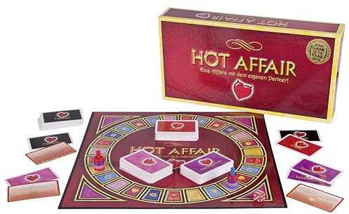 Spiel Hot Affair - aufregendes Sexspiel für Paare, Erotikspiel für Frauen und Männer, erotisches Brettspiel mit Karten-Sets, Würfel und Zubehör