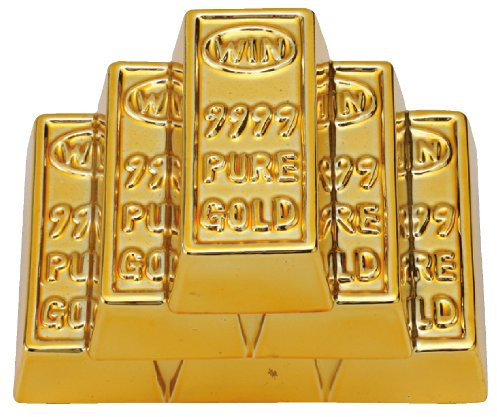 Sunart Fun Sonstige Waren SAN1595 Let's Save Something Serie Goldbarren Goldbarren Spardose Breite 5,3 Zoll (13,5 cm) gold